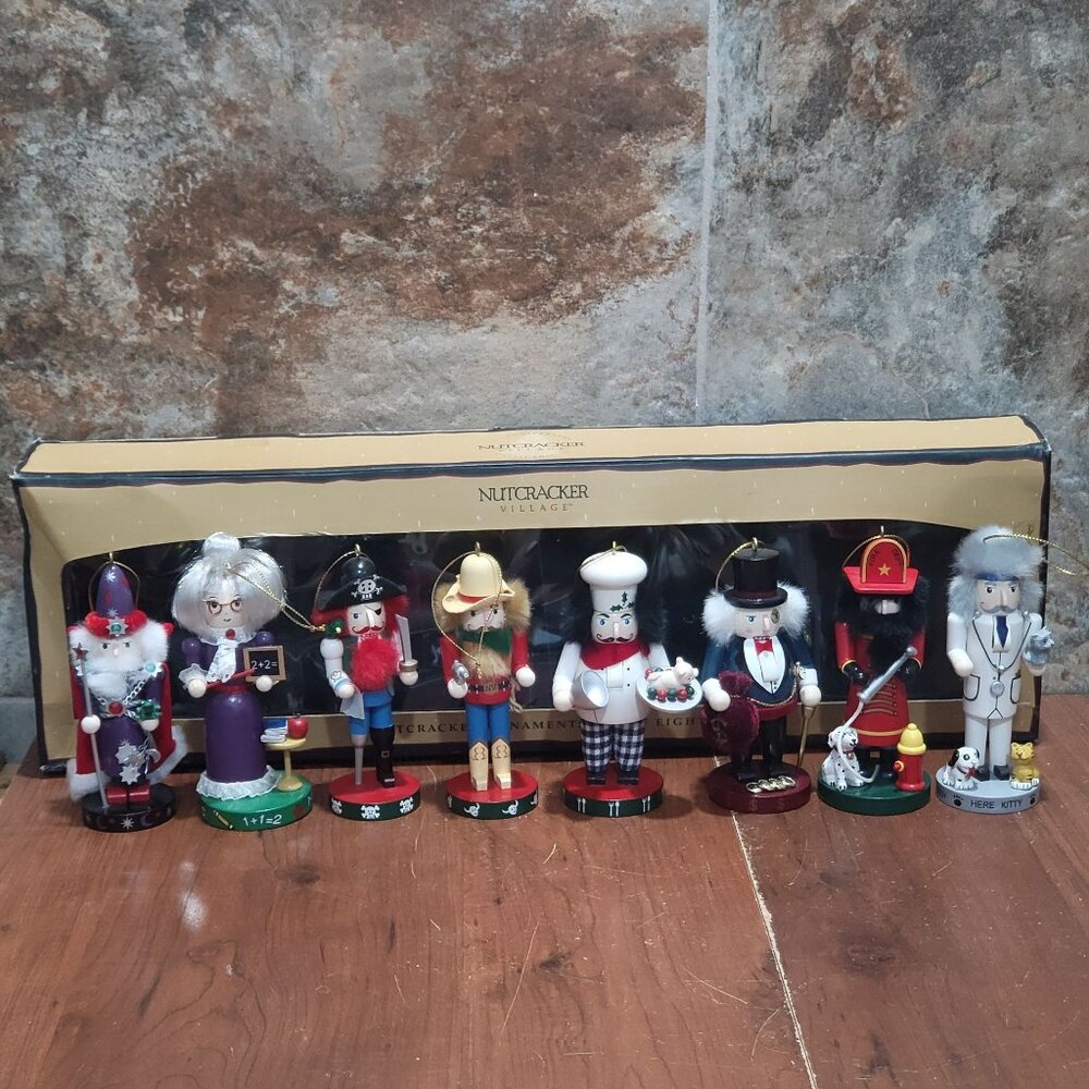 Nutcracker Village 10th Anniversary Collection Ornaments Set of Eight